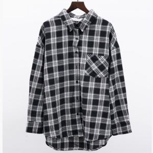 Women Boyfriend Style Plaid Shirt